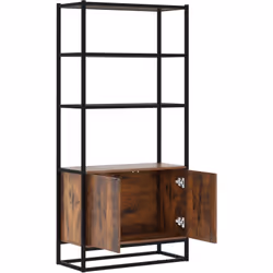 Descrizione: Questo scaffale in legno con ripiani in stile industriale è perfetto per creare un'atmosfera esclusiva ed elegan ...