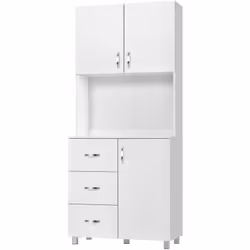 Descrizione: Sogni una cucina sempre in ordine? Ora puoi, con questa credenza alta HOMCOM. Grazie ai due armadietti e al prat ...
