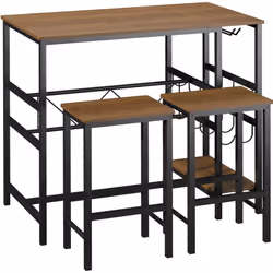 Descrizione: Crea il tuo nuovo bar di fiducia direttamente a casa tua con questo set HOMCOM! Include un tavolo dotato di port ...