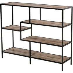 Scaffale Libreria Asimmetrica Stile Industriale in Legno e Metallo - Homcom