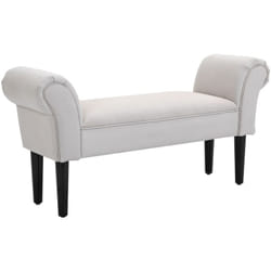 Panca Fondo Letto di Design Imbottita con Braccioli Arrotolati, Grigio - Homcom