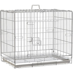 Pawhut - Kennel Gabbia per Cani Pieghevole in Acciaio Fondo Rimovibile