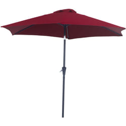 Ombrellone da Giardino a Manovella con Testa Inclinabile Rosso e Nero - Outsunny