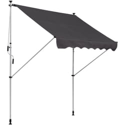 Outsunny Tenda da Sole 2x1.5m con Telaio Telescopico e Manovella, Grigio