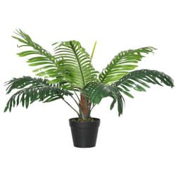 Outsunny - Palma in Plastica Decorativa, Pianta Finta Tropicale con Vaso
