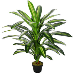 Outsunny - Pianta Tropicale Decorativa con Vaso Dracena Finta in Plastica