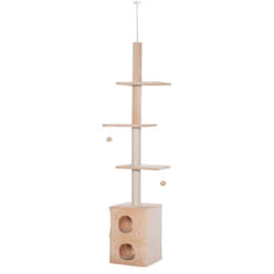 Tiragraffi a Soffitto Multilivello con Cucce 220-245cm - Pawhut