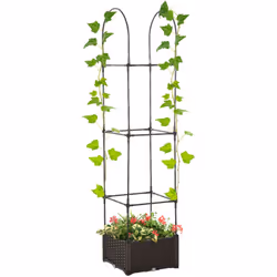 Descrizione: Il letto per orto Ousunny ti permette di abbellire il giardino con le tue piante. Il traliccio è ideale per far  ...