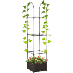 Outsunny - Fioriera da Esterno con Vaso Autoirrigante e Griglia