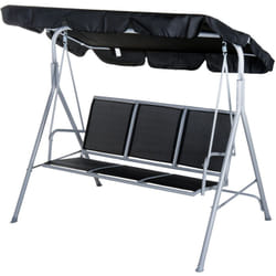 Outsunny Dondolo da Giardino a 3 Posti ,Tetto Parasole Rimovibile