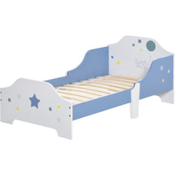 Letto per Bambini di +3 Anni con Sponde Laterali Lettino Blu e Bianco - Homcom