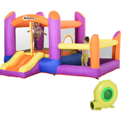 Castello Gonfiabile Gioco per Bambini con Piscina e Scivolo Multicolor - Outsunny