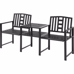 Descrizione: Completa il tuo arredamento da giardino con la panchina in metallo Outsunny. È realizzata in solido acciaio con ...
