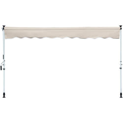 Tenda da Sole 4x1.2m Telescopica a Parete Avvolgibile Cachi - Outsunny