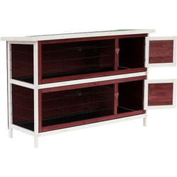 Pawhut - Conigliera da Esterno in Legno, 136.4x50x93cm, Marrone
