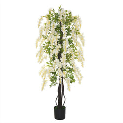Outsunny - Glicine Bianco Sintetico Pianta Artificiale 165cm Interni ed Esterni