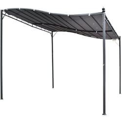 Outsunny - Gazebo Pergola 3x3m Giardino o Terrazzo con Tenda Grigia