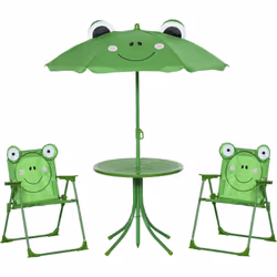 Descrizione: Il set tavolo da giardino con sedie per bambini Outsunny crea uno spazio su misura per far giocare i bimbi all'a ...