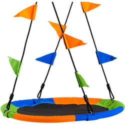 Outsunny - Altalena a Cerchio per Bambini +3 Anni per Esterni Interni Multicolore