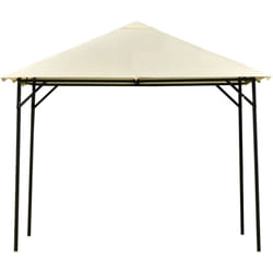 Outsunny - Gazebo da Giardino 3x3m con Doppio Tettuccio Bianco Crema