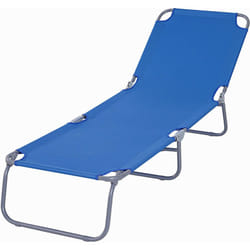 Outsunny - Sdraio da Giardino Pieghevole, 187x55x24cm, Blu