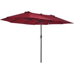 Outsunny - Ombrellone da Giardino Doppio con Apertura a Manovella