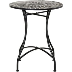 Tavolino da Giardino ed Esterno in Metallo e Ceramica Nero - Outsunny