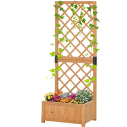Outsunny - Fioriera con Grigliato in Legno da Giardino