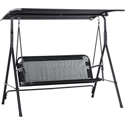 Outsunny - Dondolo da Giardino 2 Posti, Tettuccio Parasole Regolabile