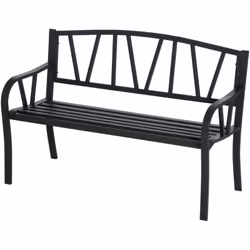 Descrizione: Completa il look del tuo giardino con questa panchina da esterno Outsunny. Costruita in metallo impermeabile e a ...