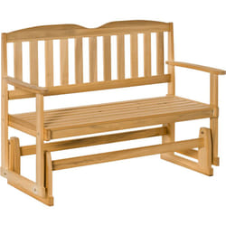 Outsunny - Panchina da Giardino a Dondolo 2 Posti con Braccioli in Legno