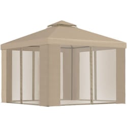 Outsunny - Gazebo da Giardino 3x3m con Zanzariera e Tetto a 2 Livelli