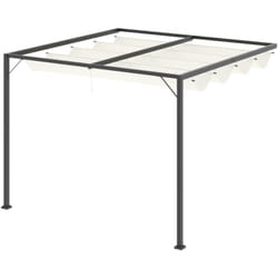 Outsunny - Gazebo Pergola da Giardino in Metallo con Tetto Scorrevole 3m