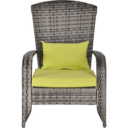 Outsunny - Sedia da Giardino in Rattan, Poltrona da Esterno a Adirondack