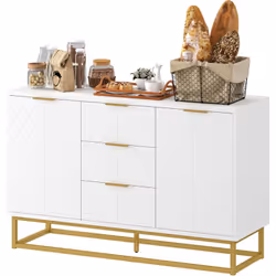 Descrizione: Vuoi riorganizzare il tuo spazio? Questa credenza moderna in legno e metallo è perfetta per creare un ambiente e ...