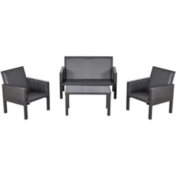Outsunny - Salotto da Giardino con Divano da Esterno in Rattan Set 4 Pz