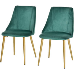 Set 2 Sedie Moderne e Imbottite da Salotto Cucina Verde Nero 50x56.5x85cm - Homcom