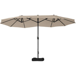Outsunny - Ombrellone da Giardino Doppio 460x270cm con Base a Croce