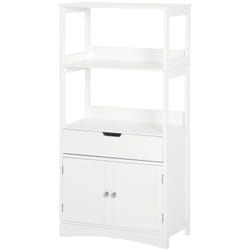 Kleankin - Mobile Bagno Multiuso in Legno 60x33x122.5cm con Mensole e Cassetto