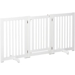 Pawhut - Cancellino per Cani Pieghevole a 3 Pannelli 155x76cm Bianco