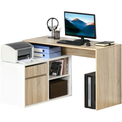 Scrivania ad Angolo in Legno per Computer da Ufficio o Studio Rovere - Homcom