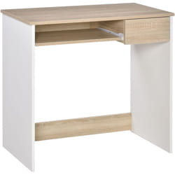 HOMCOM Scrivania Porta PC in Legno con Ripiano Tastiera per Ufficio Camera