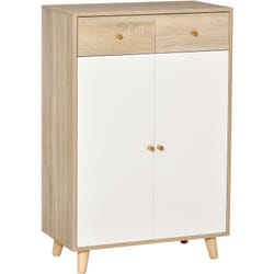 Mobile Scarpiera 12 Scarpe con 2 Cassetti e 4 Mensole 68x35x102.5cm - Homcom