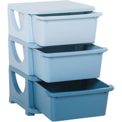 Homcom - Cassettiera in Plastica Colorata 3 Cassetti Giochi e Vestiti 37x37x56.5cm