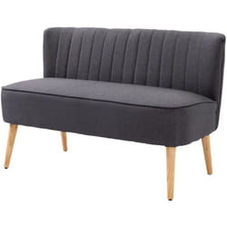 Homcom - Divano 2 Posti Moderno in Tessuto e Legno Senza Braccioli Grigio Scuro
