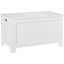 Homcom - Panca Contenitore con Coperchio con Blocco di Sicurezza 81x40x46cm Bianco