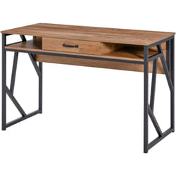 Homcom - Scrivania Stile Industriale Metallo e mdf Mensole e Cassetto 120x60x76cm