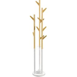 Homcom - Attaccapanni da Terra con 12 Ganci e Portaombrelli 30.5x30.5x174.5cm