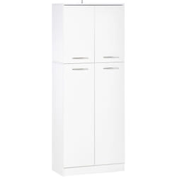 Mobile Moderno Multiuso 2 Armadietti e Mensole Regolabili in mdf Bianco - Homcom
