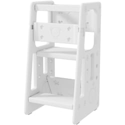 Torre Montessoriana per Bambini 3 Altezze Regolabili 47x47x90cm Bianco - Homcom